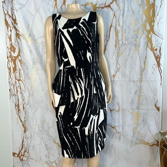 DAvid Meister, black and white print dress - Picture 2 of 8